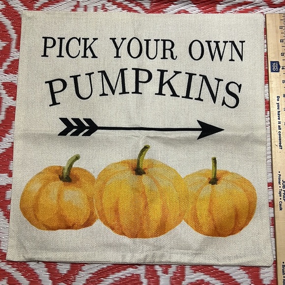 NWT set of 4 pillow covers. Zipper closure Fall Pumpkins Truck Autumn decor - Picture 5 of 8